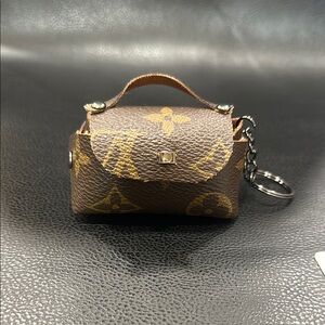 Upcycled Louis Vuitton Brown Monogram Mini Bag Charm/airpod Bag